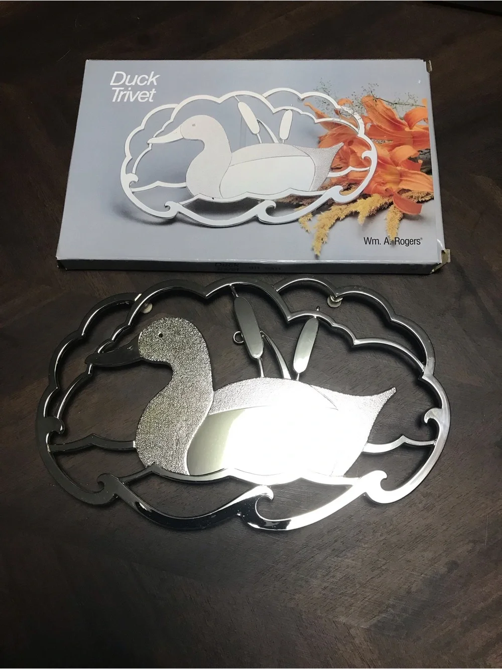 Vintage Silverplate p Duck Trivet